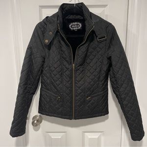 Quilted Bomber Jacket, black, small